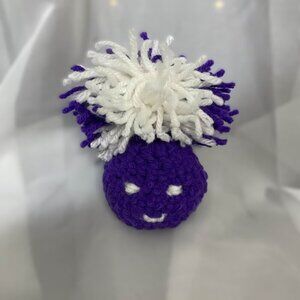 Crochet Amigurumi Purple Messy Hair Don't Care Crocheted Plush